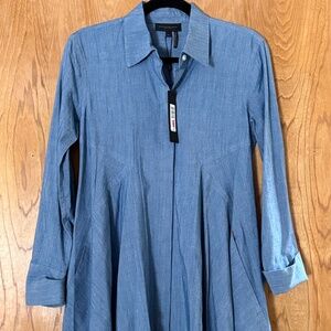 DONNA KARAN Chambray Signature Shirt NEW